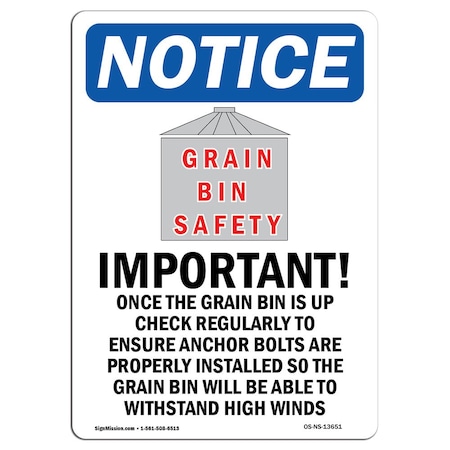 Signmission Safety Sign, OSHA Notice, 24" Height, Rigid Plastic, Important Once The Sign With Symbol, Portrait OS-NS-P-1824-V-13651